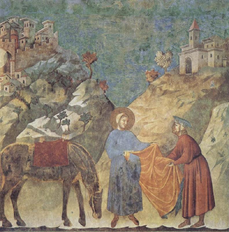 GIOTTO di Bondone St Francis Giving his Cloak to a Poor Man France oil painting art